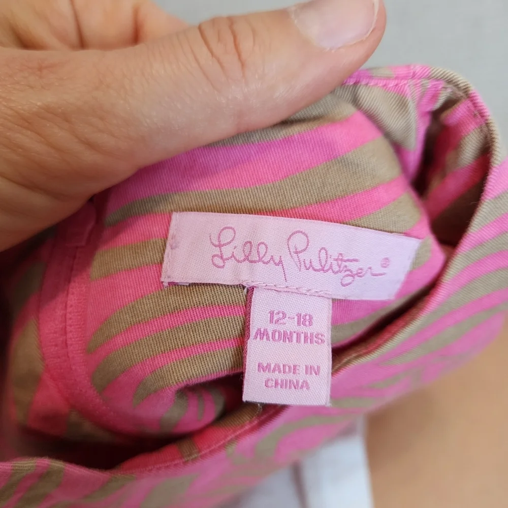 Lilly Pulitzer Printed Dress With Bow Details Size 12-18 Months